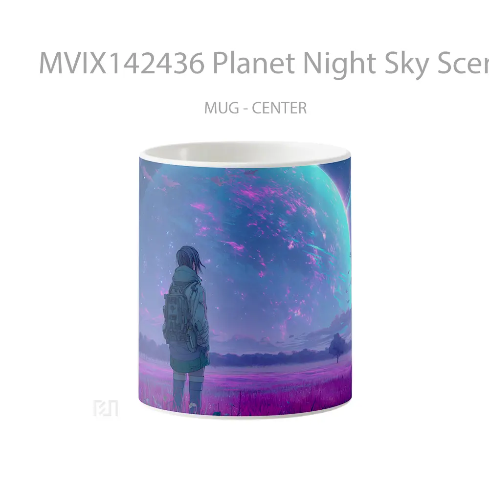 Mug Planet Night Sky Scenery Anime Gir Cangkir Anime