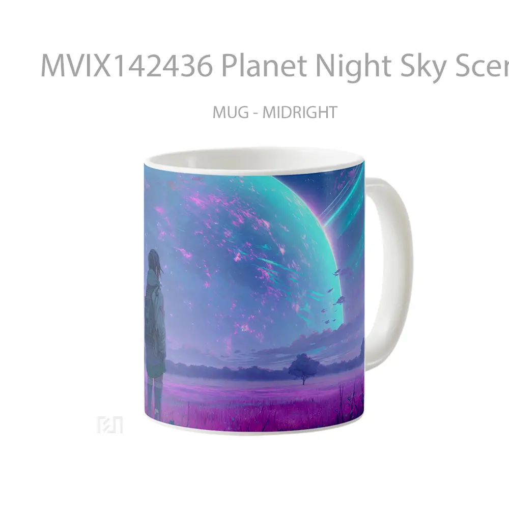 Mug Planet Night Sky Scenery Anime Gir Cangkir Anime - All-side / Desain