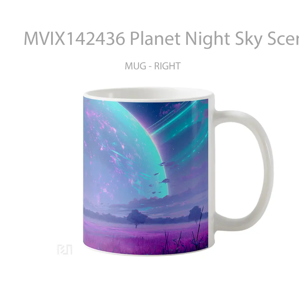 Mug Planet Night Sky Scenery Anime Gir Cangkir Anime - All-side / Desain
