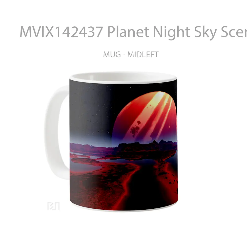 Mug Planet Night Sky Scenery Gelas Pemandangan Alam - All-side / Desain
