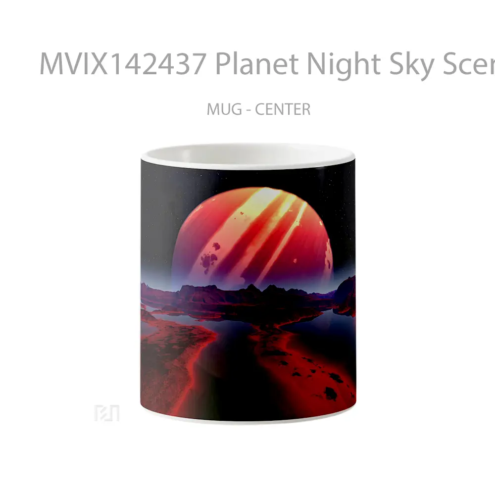 Mug Planet Night Sky Scenery Gelas Pemandangan Alam