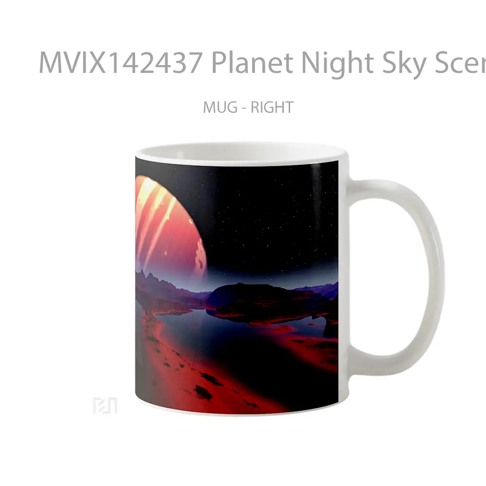 Mug Planet Night Sky Scenery Gelas Pemandangan Alam - All-side / Desain