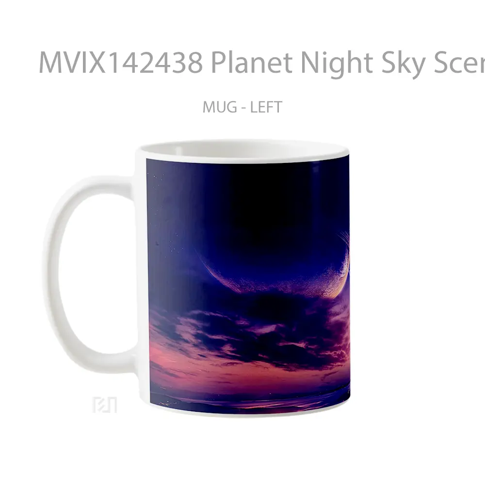 Mug Planet Night Sky Scenery Gelas Pemandangan Alam - All-side / Desain