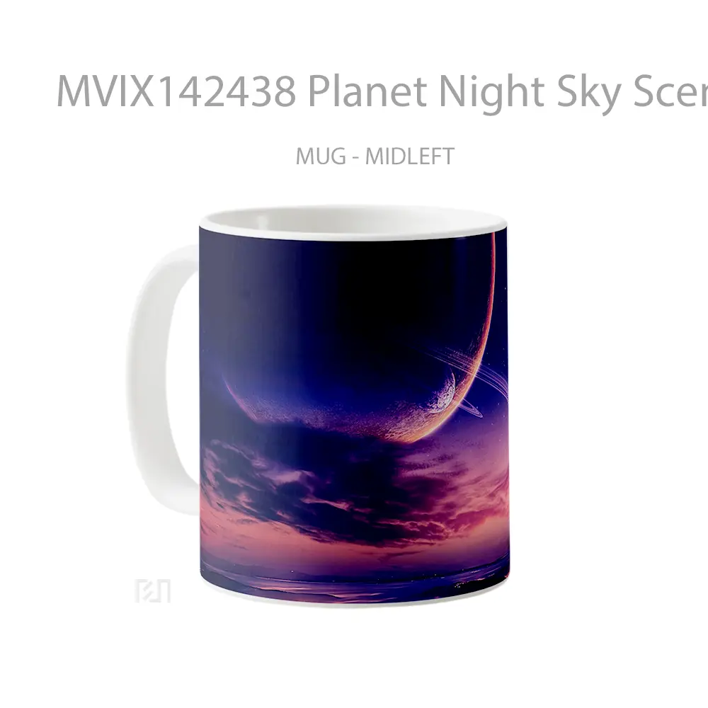 Mug Planet Night Sky Scenery Gelas Pemandangan Alam - All-side / Desain