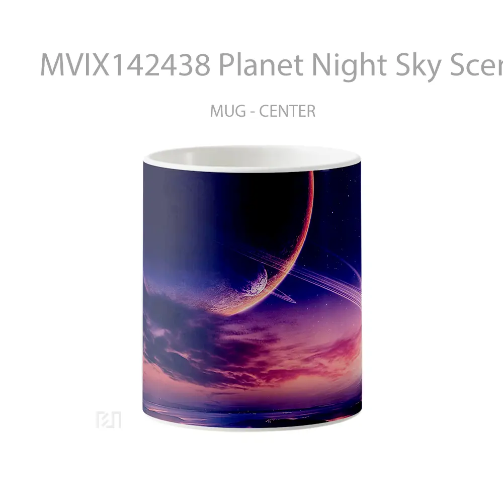 Mug Planet Night Sky Scenery Gelas Pemandangan Alam