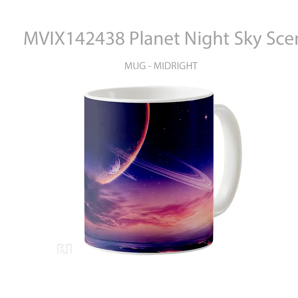 Mug Planet Night Sky Scenery Gelas Pemandangan Alam - All-side / Desain