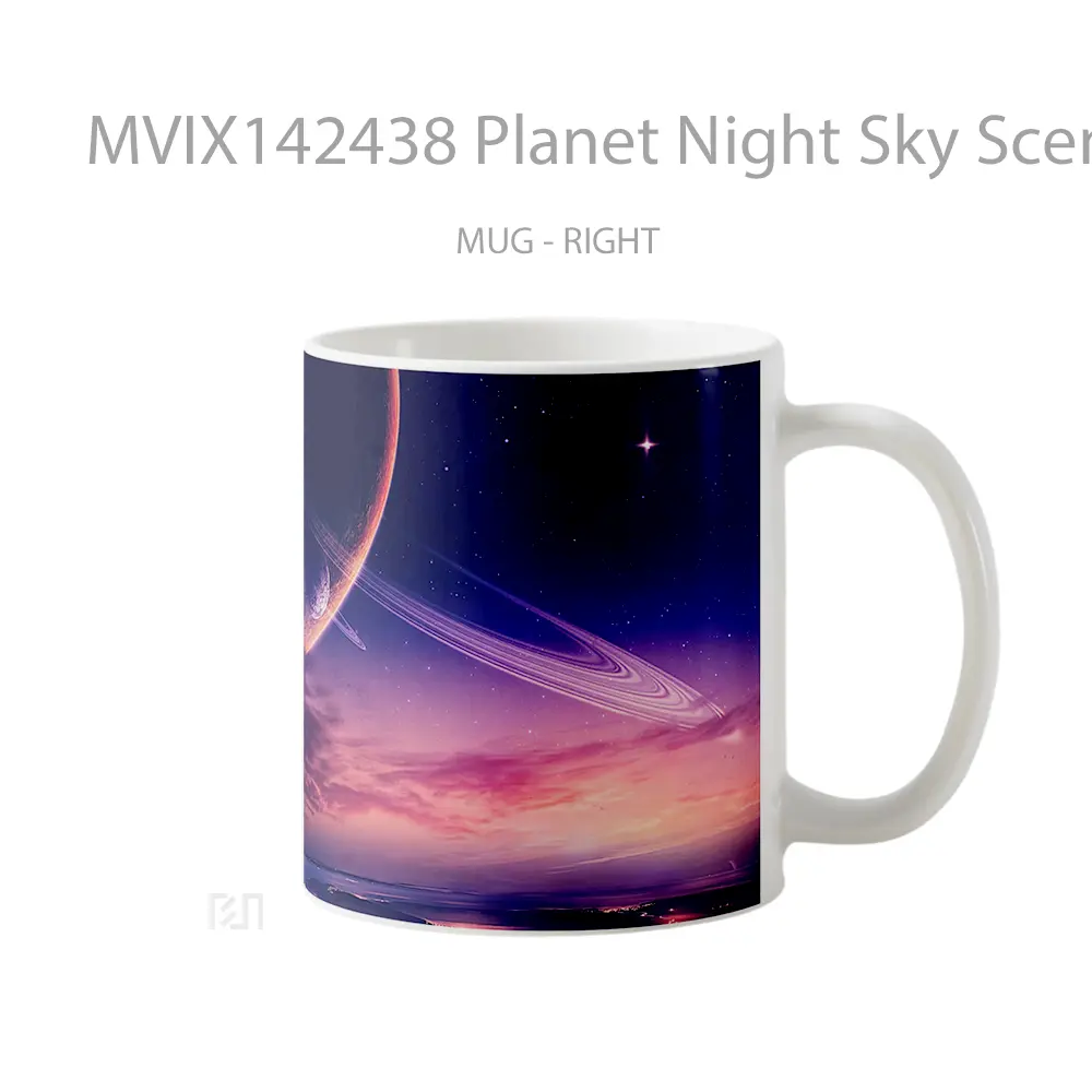 Mug Planet Night Sky Scenery Gelas Pemandangan Alam - All-side / Desain