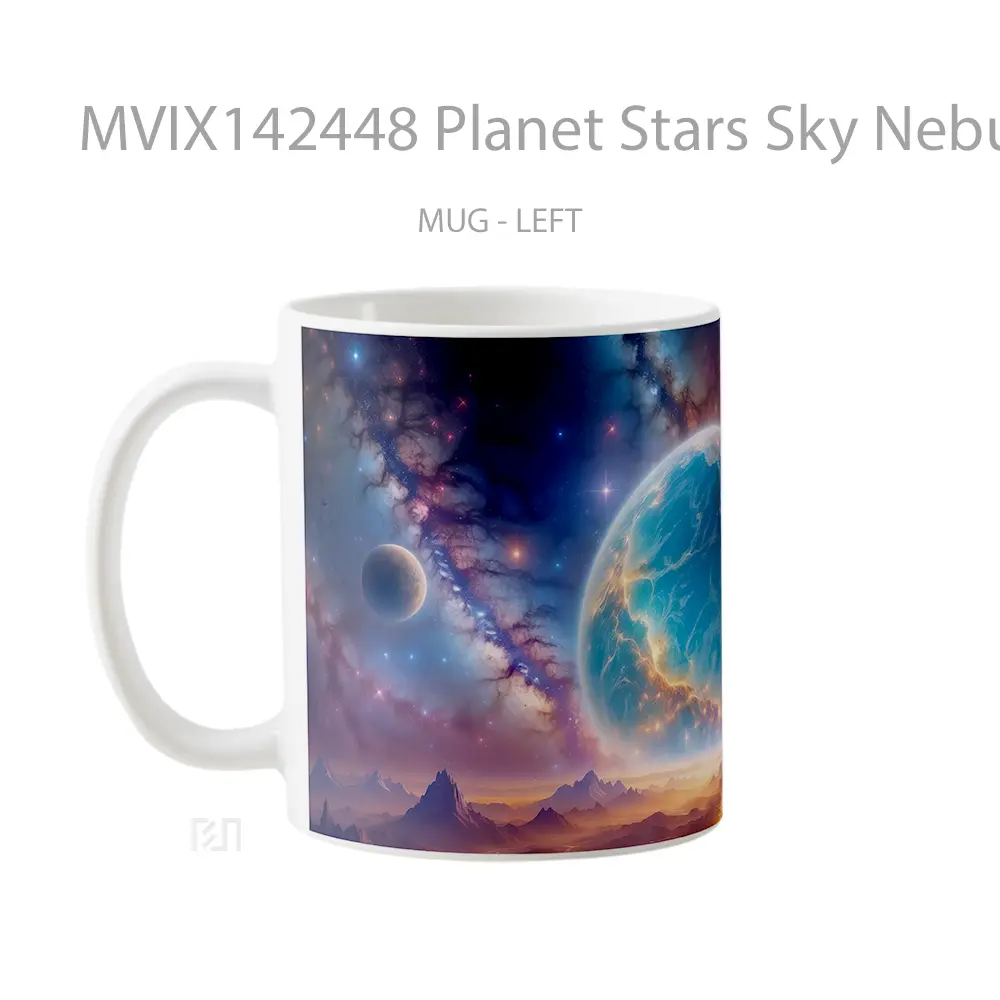 Mug Planet Stars Sky Nebula Space Scenery Gelas Pemandangan Alam - All-side / Desain