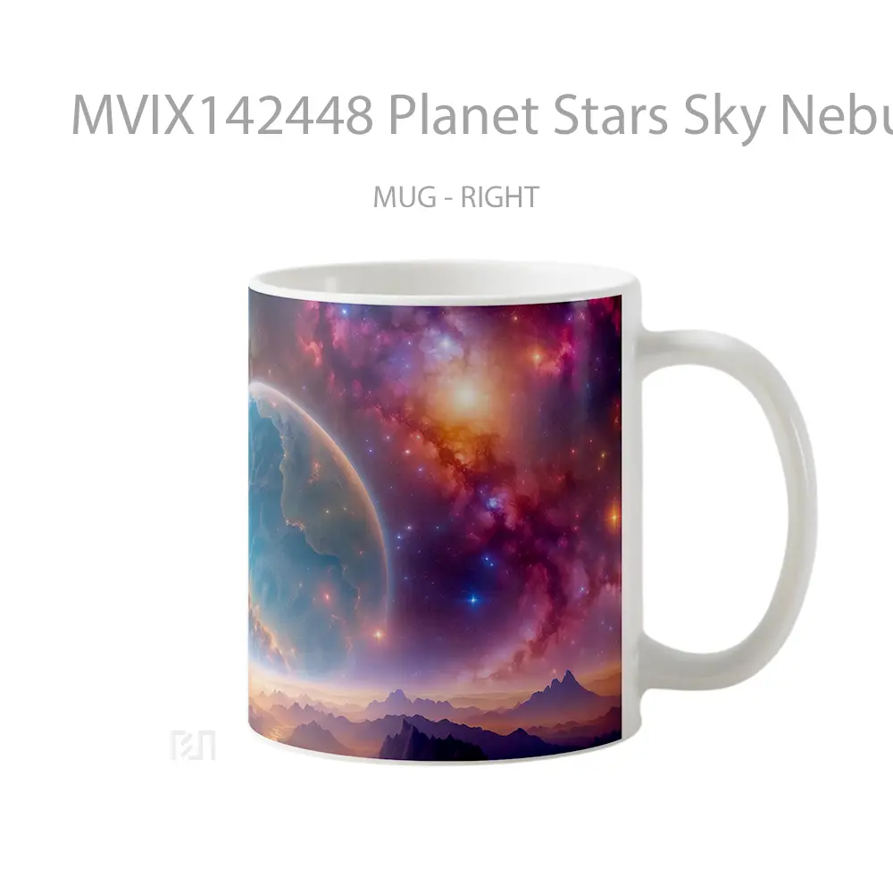 Mug Planet Stars Sky Nebula Space Scenery Gelas Pemandangan Alam - All-side / Desain