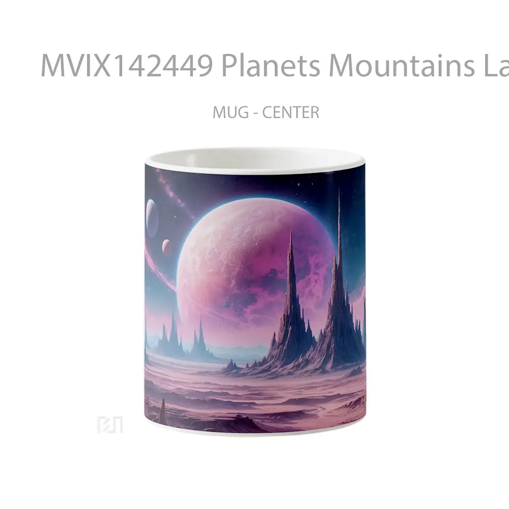 Mug Planets Mountains Landscape Space Scenery Gelas Pemandangan Alam