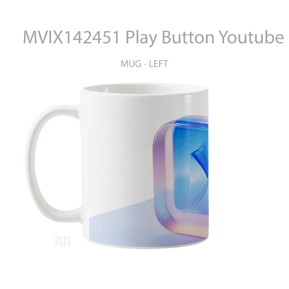 Mug Play Button Youtube Digital Art Gelas Keramik Unik - All-side / Desain