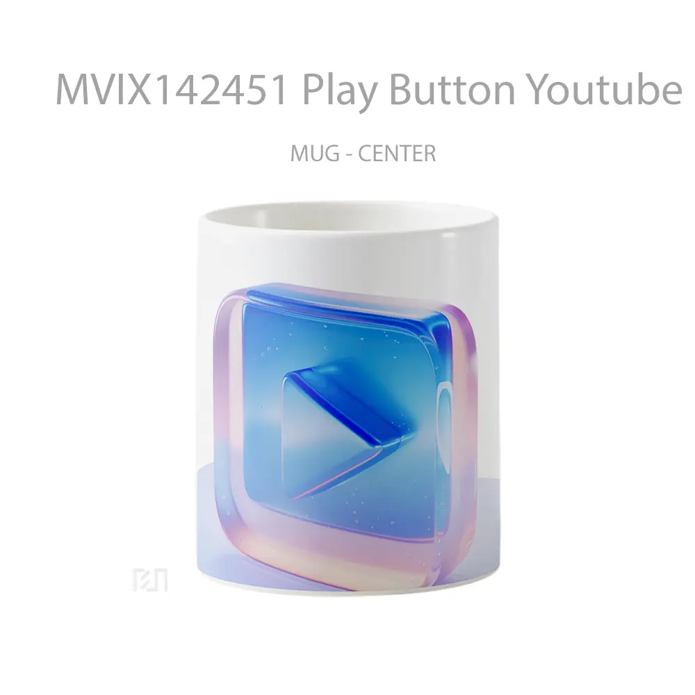 Mug Play Button Youtube Digital Art Gelas Keramik Unik