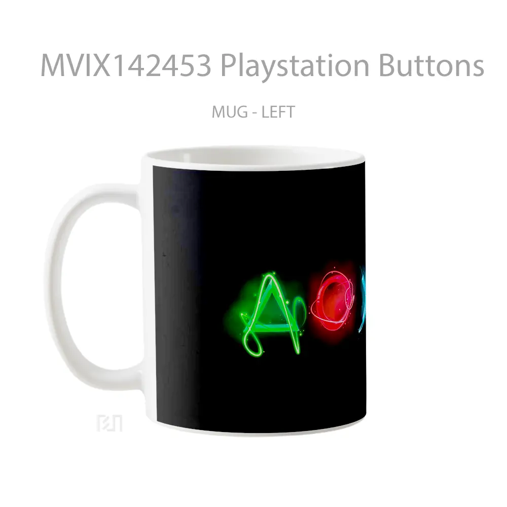 Mug Playstation Buttons Cangkir Gamer - All-side / Desain