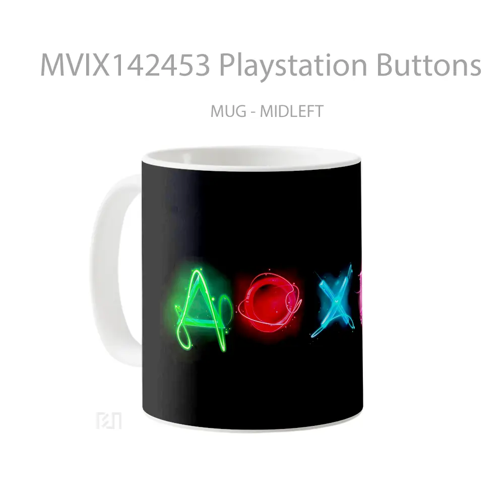 Mug Playstation Buttons Cangkir Gamer - All-side / Desain