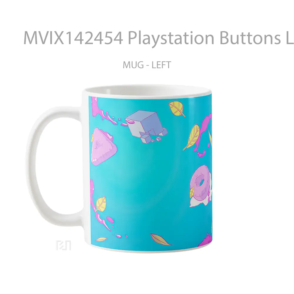 Mug Playstation Buttons Logo Cangkir Gamer - All-side / Desain