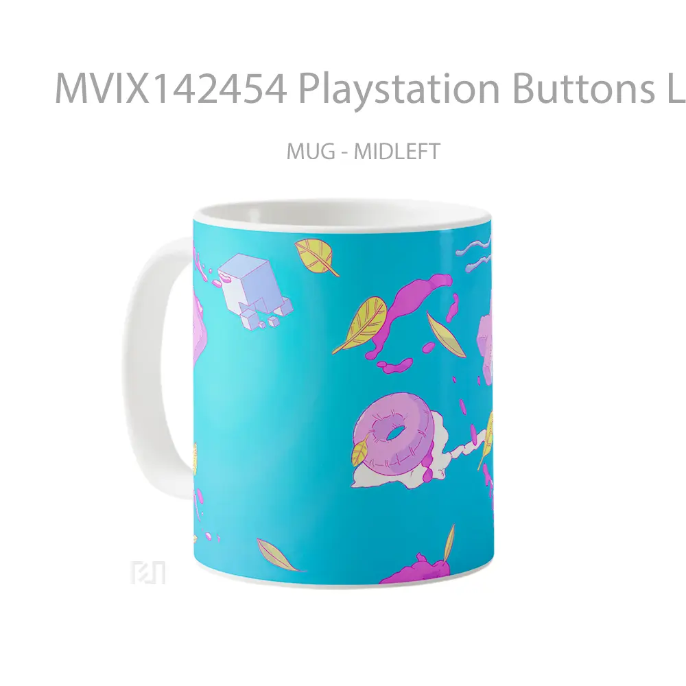 Mug Playstation Buttons Logo Cangkir Gamer - All-side / Desain