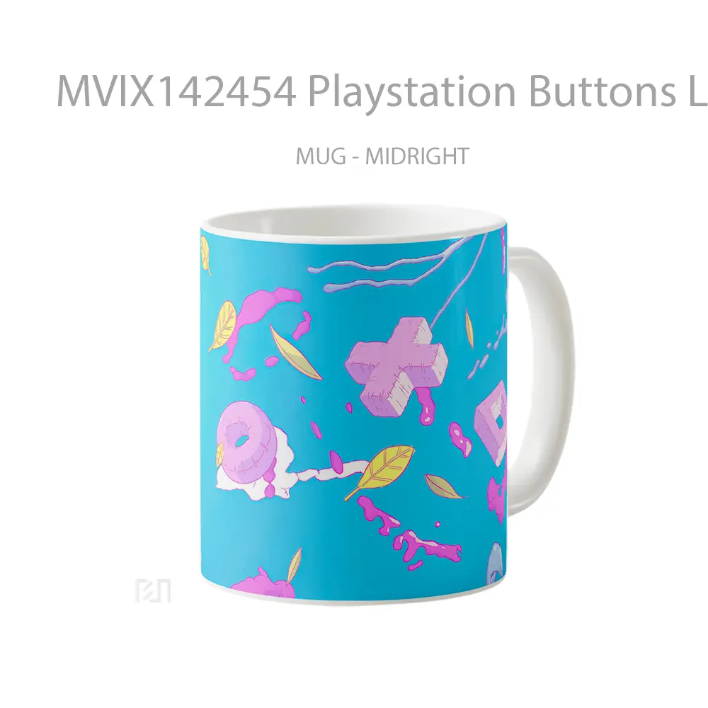 Mug Playstation Buttons Logo Cangkir Gamer - All-side / Desain