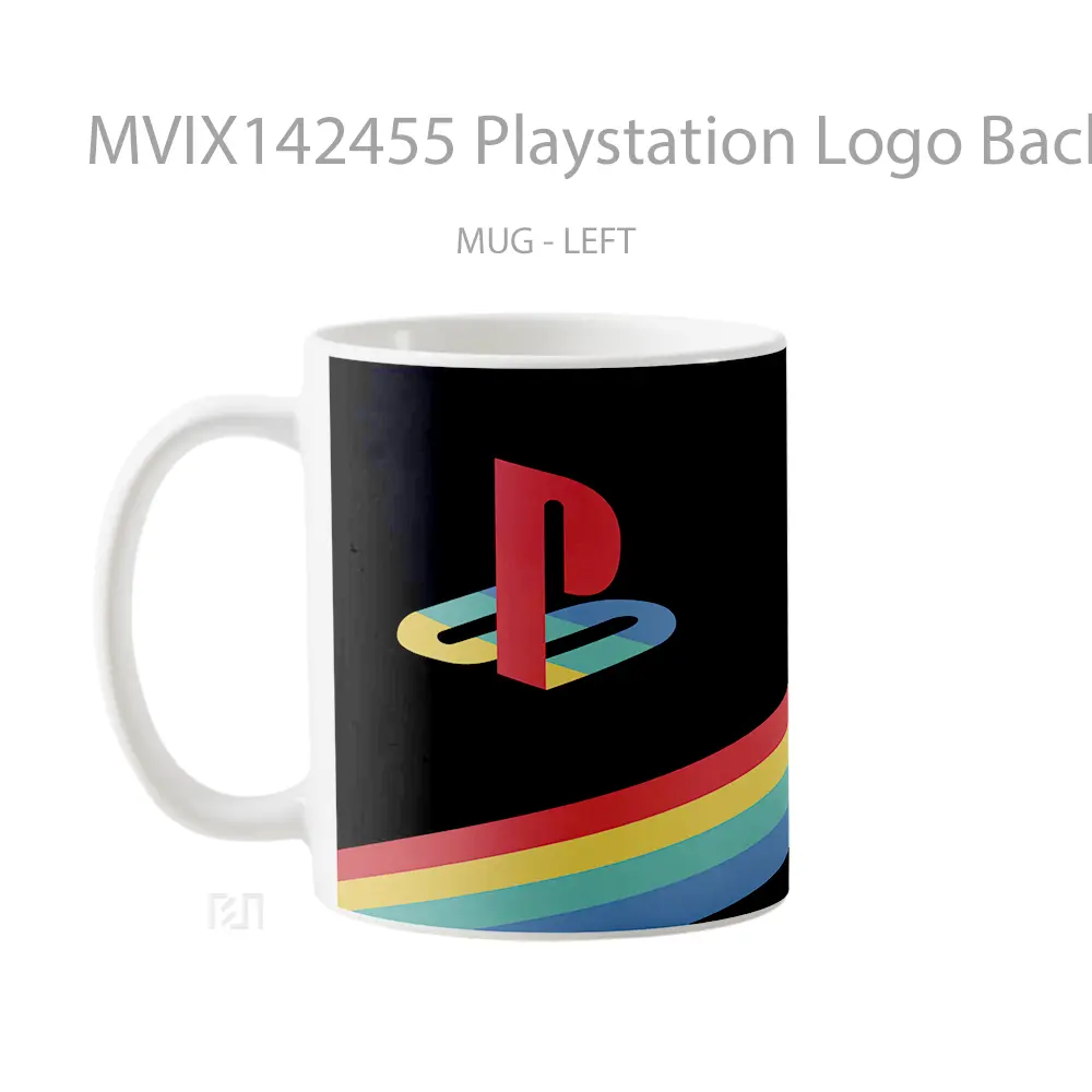 Mug Playstation Logo Background Cangkir Gamer - All-side / Desain