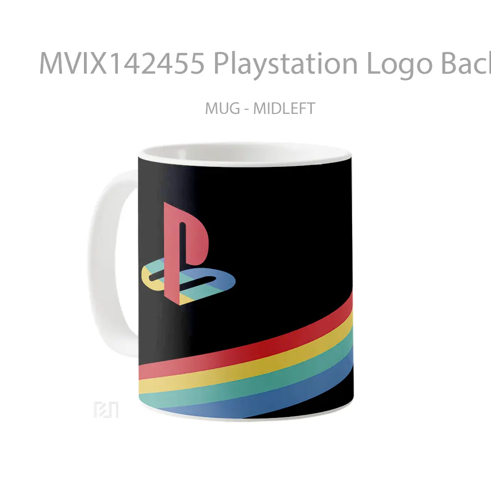 Mug Playstation Logo Background Cangkir Gamer - All-side / Desain