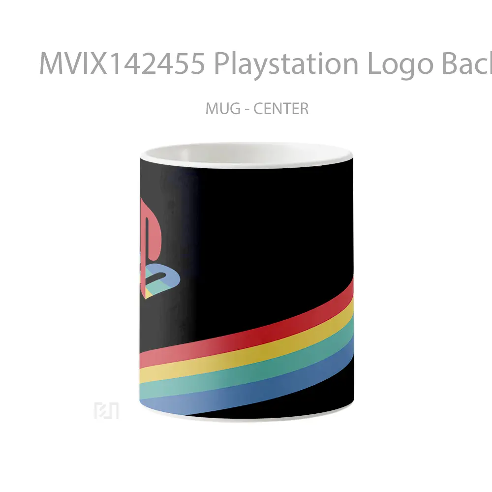 Mug Playstation Logo Background Cangkir Gamer