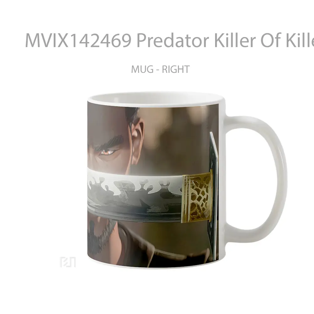 Mug Predator Killer Of Killers Samurai Katana Gelas Keramik Unik - All-side / Desain