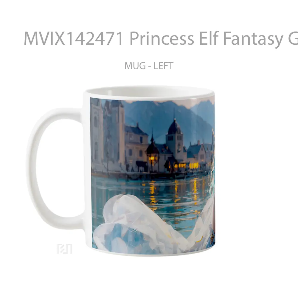Mug Princess Elf Fantasy Girl Digital Art Gelas Keramik Unik - All-side / Desain