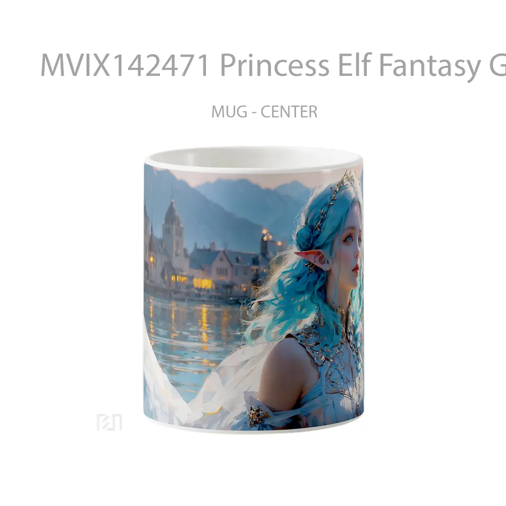 Mug Princess Elf Fantasy Girl Digital Art Gelas Keramik Unik