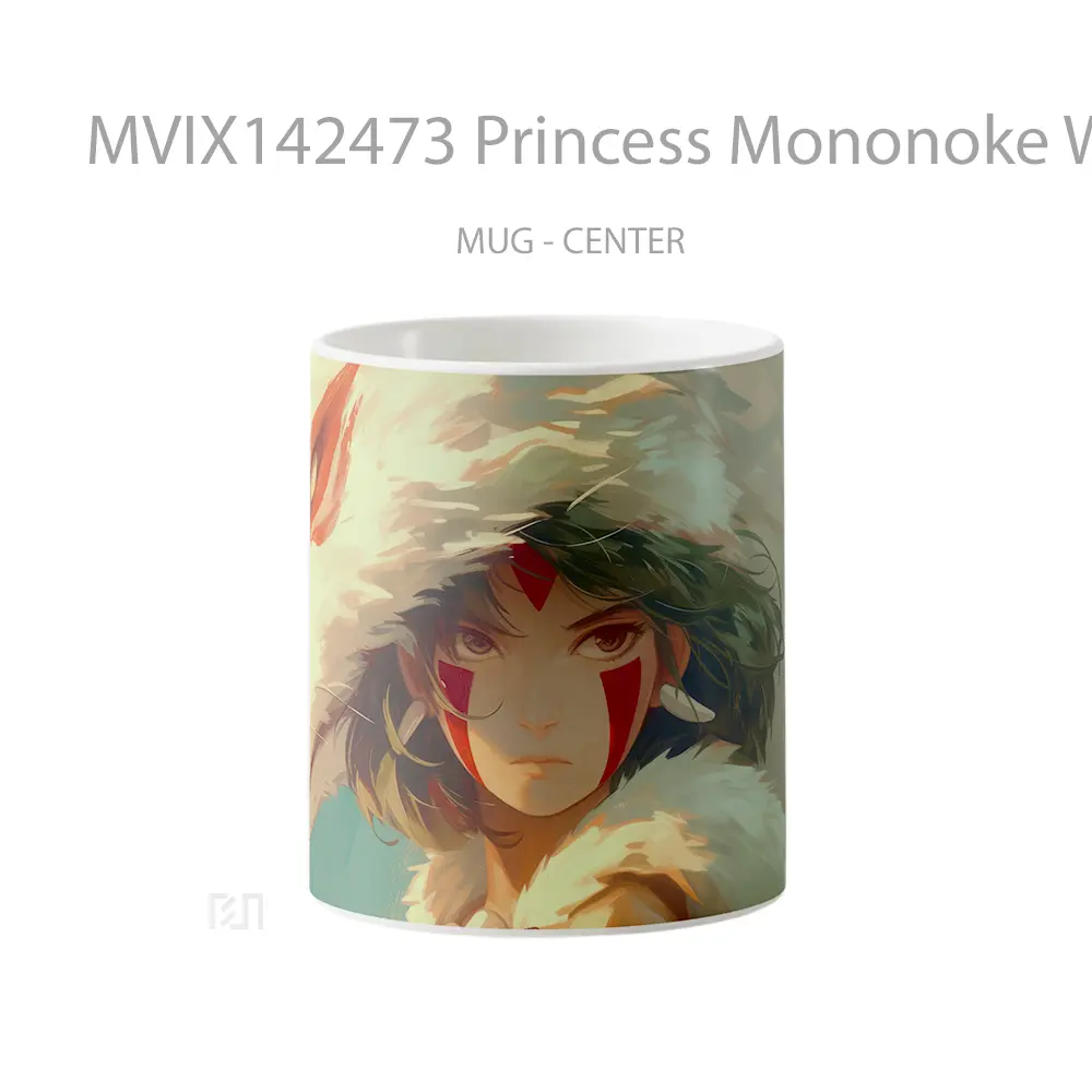 Mug Princess Mononoke Wolf Gelas Hewan Lucu