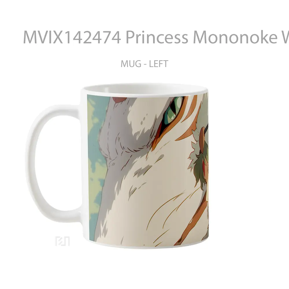 Mug Princess Mononoke Wolf Gelas Hewan Lucu - All-side / Desain
