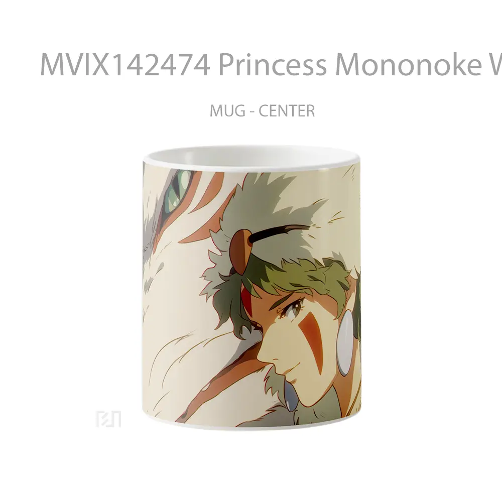 Mug Princess Mononoke Wolf Gelas Hewan Lucu