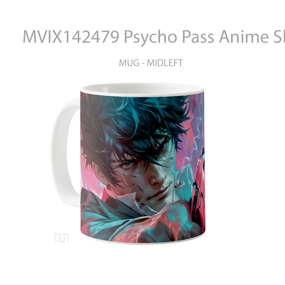 Mug Psycho Pass Anime Shinya Kogami Gun Cangkir Anime - All-side / Desain