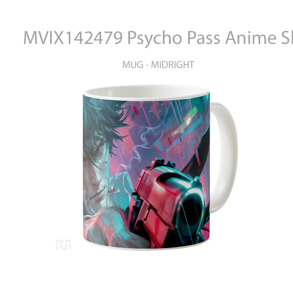 Mug Psycho Pass Anime Shinya Kogami Gun Cangkir Anime - All-side / Desain