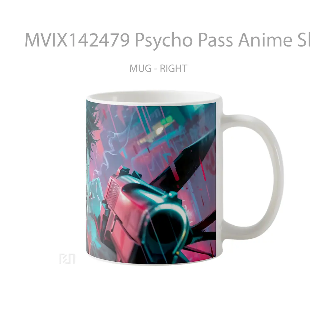 Mug Psycho Pass Anime Shinya Kogami Gun Cangkir Anime - All-side / Desain
