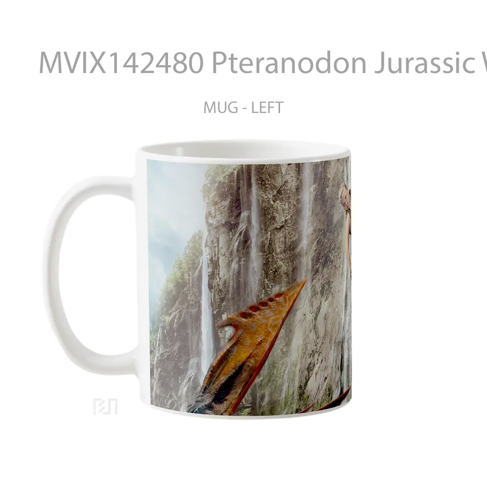 Mug Pteranodon Jurassic World Rebirth Gelas Keramik Unik - All-side / Desain