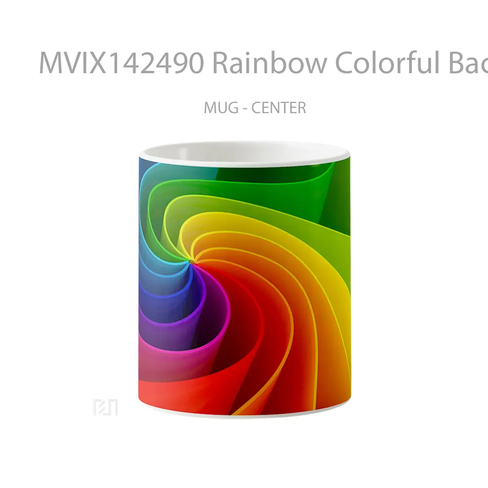 Mug Rainbow Colorful Background Digital Art Gelas Keramik Unik