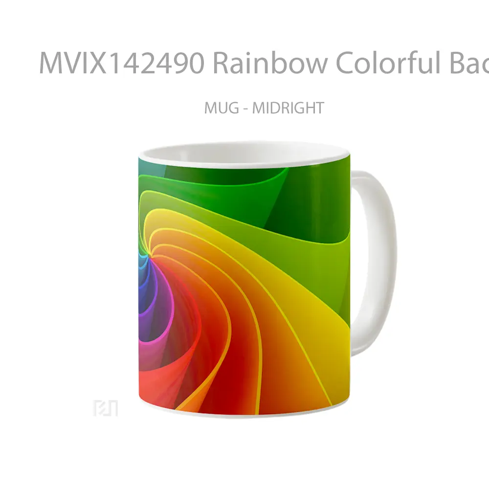 Mug Rainbow Colorful Background Digital Art Gelas Keramik Unik - All-side / Desain