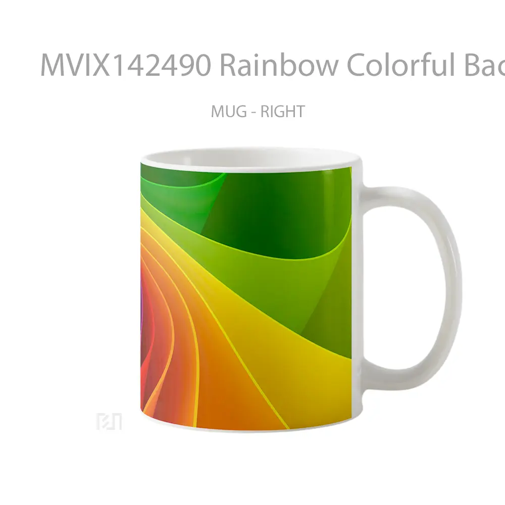Mug Rainbow Colorful Background Digital Art Gelas Keramik Unik - All-side / Desain