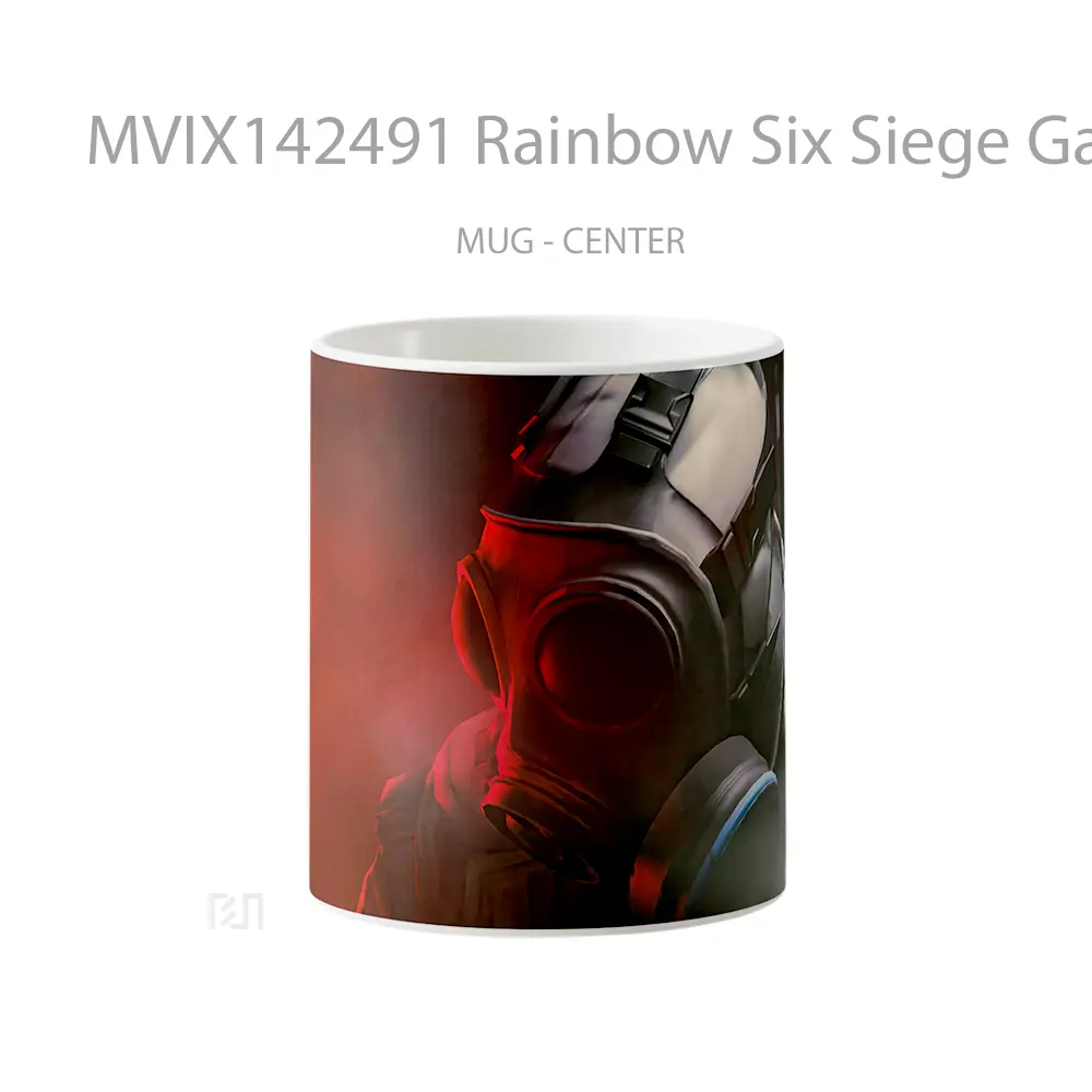 Mug Rainbow Six Siege Gas Mask Game Cangkir Gamer