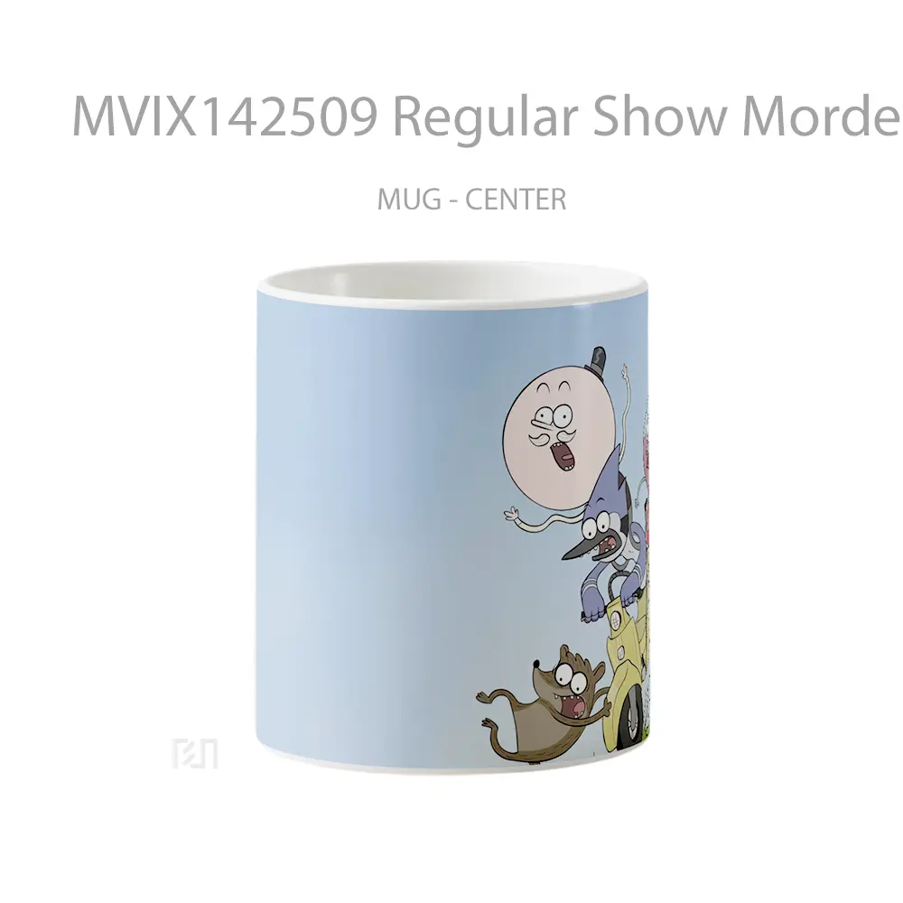 Mug Regular Show Mordecai Rigby Pops Skip Gelas Keramik Unik
