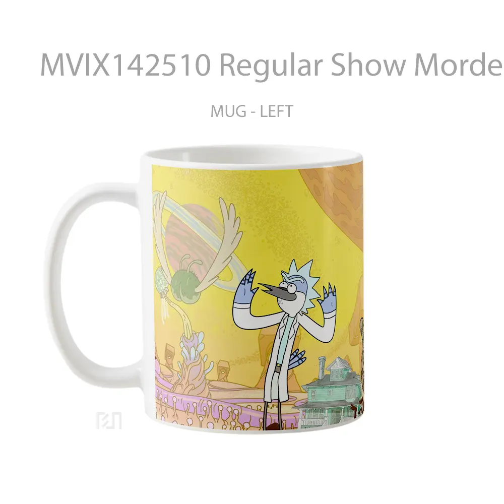 Mug Regular Show Mordecai Rigby Rick And Mort Gelas Keramik Unik - All-side / Desain