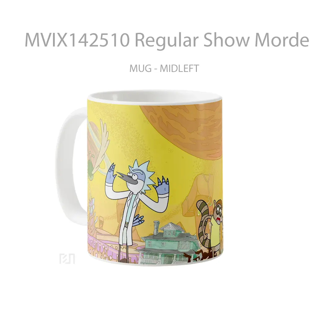 Mug Regular Show Mordecai Rigby Rick And Mort Gelas Keramik Unik - All-side / Desain