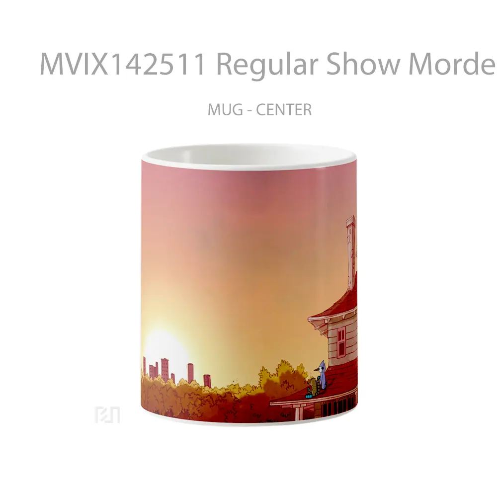 Mug Regular Show Mordecai Rigby Sunse Gelas Keramik Unik