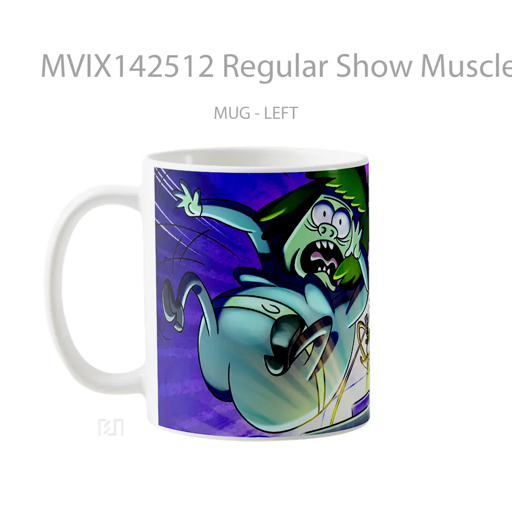 Mug Regular Show Muscle Man Mordecai Rigb Gelas Keramik Unik - All-side / Desain