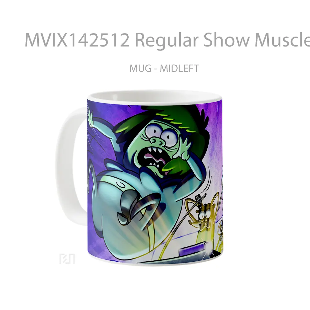 Mug Regular Show Muscle Man Mordecai Rigb Gelas Keramik Unik - All-side / Desain