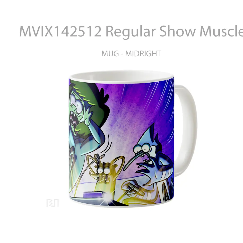 Mug Regular Show Muscle Man Mordecai Rigb Gelas Keramik Unik - All-side / Desain