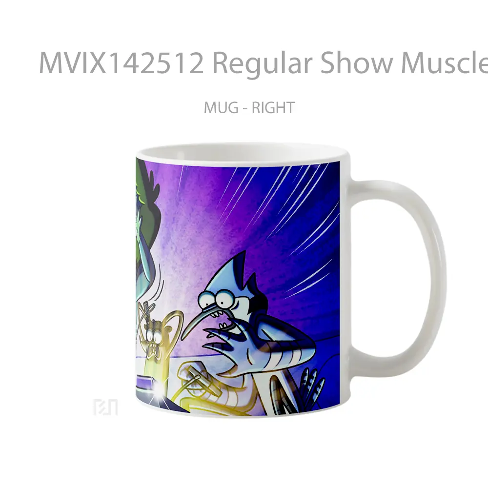 Mug Regular Show Muscle Man Mordecai Rigb Gelas Keramik Unik - All-side / Desain