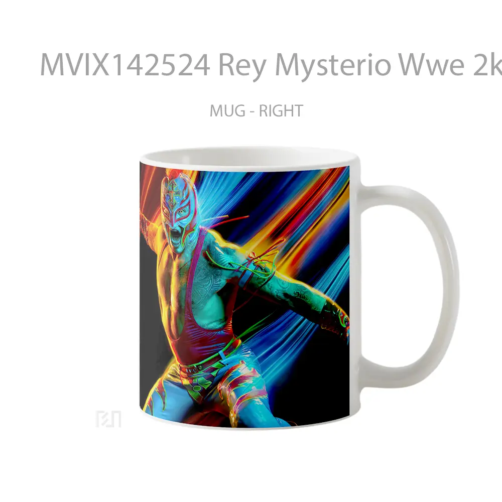 Mug Rey Mysterio Wwe 2K22 Gelas Keramik Unik - All-side / Desain