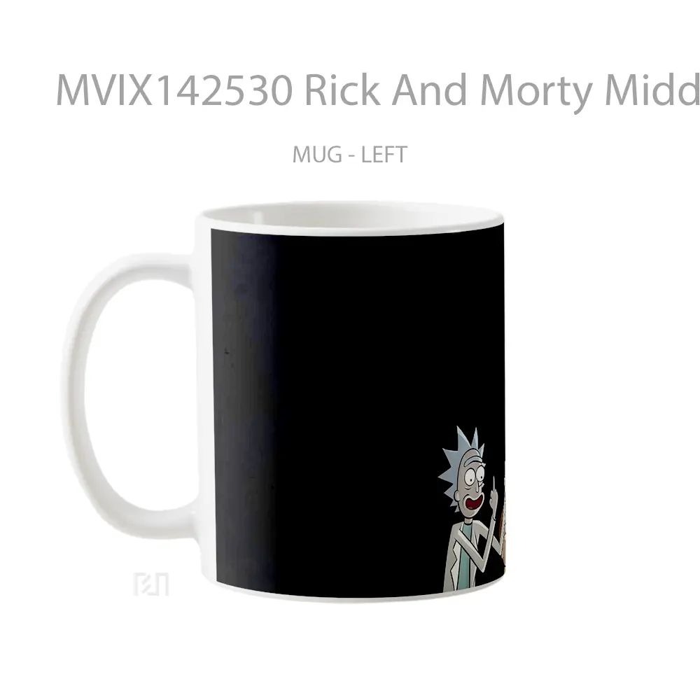 Mug Rick And Morty Middle Finger Gelas Keramik Unik - All-side / Desain
