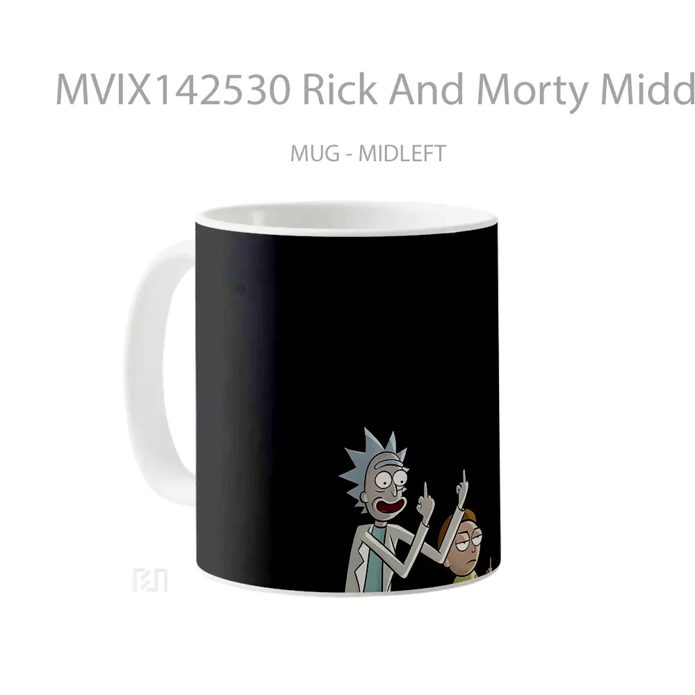 Mug Rick And Morty Middle Finger Gelas Keramik Unik - All-side / Desain