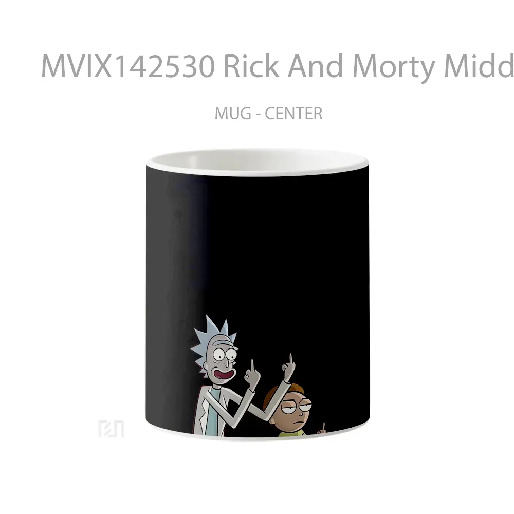 Mug Rick And Morty Middle Finger Gelas Keramik Unik